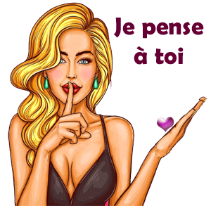 Gif animé je pense à toi femme